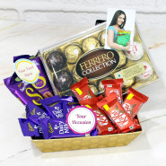 Joyful Gifting - Ferrero Collection, 5 Dairy Milk, 5 Kit Kat, 2 Dairy Milk Silk, 3 Personalized Props, Kraft Paper Tray and Card