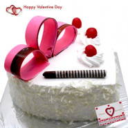 White Forest Heart Shape Cake 1 Kg & Valentine Greeting Card