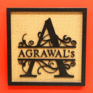 Personalized Wood MDF Letter Alphabet with Name Frame and Card