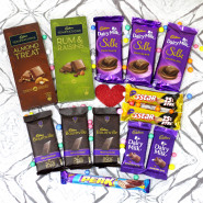 Chocolate Time - 3 Cadbury Dairy Milk Silk, 3 Cadbury Bournville, 2 Temptations, 5 Assorted Bars & Card