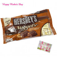 Creamy Mother - Hershey's Nuggets - Extra Creamy Milk Chocolate with Toffee & Almonds and Mother's Day Greeting Card