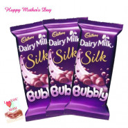 Bubbled of Joy - 3 Dairy Milk Silk Bubbly 50 gms each and card