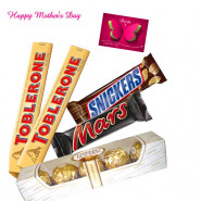 Five Bars - 2 Toblerone 100 gms, 1 Ferrero Rocher 4 pcs each, 1 Snicker, 1 Mars and card