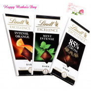 Triple Lindt - 3 Lindt Chocolate Bars 100 gms each and card