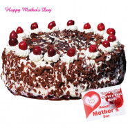 Black Forest Cake - Black Forest Cake 2 Kg and Mother's Day Greeting Card