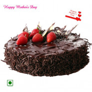 Chocolate Cake - 1 Kg Chocolate Cake (Eggless) and Mother's Day Greeting Card