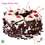 Black Forest Cake - 1.5 Kg Black Forest Cake (Eggless) and Mother's Day Greeting Card