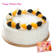 Five Star Cake - 1 Kg White Forest Cake (Five Star Bakery) and Mother's Day Greeting Card
