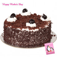 Black Forest Cake - Black Forest Cake 1.5 Kg and Mother's Day Greeting Card