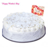Vanilla Cake - Vanilla Cake 2 Kg and Mother's Day Greeting Card