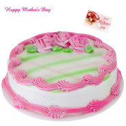 Strawberry Cake - Strawberry Cake 2 Kg and Mother's Day Greeting Card