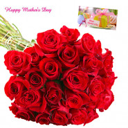 Special for Mother - 40 Red Roses Bunch and Mother's Day Greeting Card