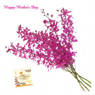 Purple Bouquet - 8 Purple Orchids Bouquet and card