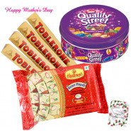 Big Treat For Mother - Nestle Quality Street, Haldiram Soan Papdi 500 gms, 4 Toblerone 100 gms and Card
