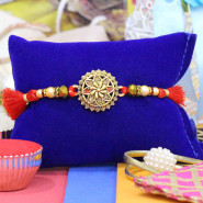 Stunning Designer Dial Rakhi with Pearls & Beads