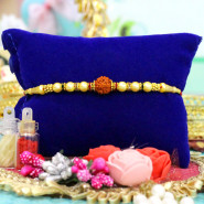 Divine Rudraksha Rakhi with Charming Pearls
