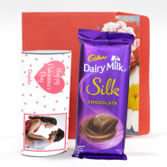 Happy Valentines Day Personalized Wrapper with Dairy Milk Silk & Valentine Greeting Card