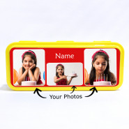 Personalized Pencil Box (Three Photos and Name) & Card