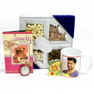 World's Best Brother Personalized Photo Mug, Assorted Dryfruits in Box with Bhaidooj Tikka and Laxmi-Ganesha Coin