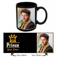 Prince Personalized Black Photo Mug & Card