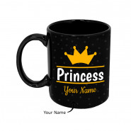 Princess Personalized Black Photo Mug & Card