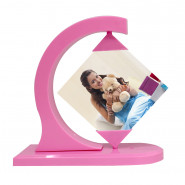 Personalized Rotating Stand with Two Photos & Card
