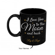 I Love You To The Moon & Back Personlized Black Photo Mug & Card
