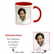 Custom Name and Text Personalized Inside Red Mug & Card
