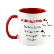 Custom Name and Text Personalized Inside Red Mug & Card