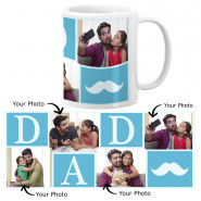 DAD Personalized Mug (Four Photo) & Card