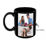 Personalized Black Mug with Name (Five Photo) & Card 