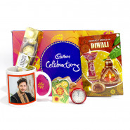 Hey Bro you are Awesome Personalized Photo Mug, Cadbury Celebrations, Ferrero Rocher 4 Pcs with Bhaidooj Tikka and Laxmi-Ganesha Coin