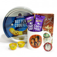 Happy Diwali Personalised Photo Mug, Danish Butter Cookies, 2 Dairy Milk with 2 Diyas and Laxmi-Ganesha Coin