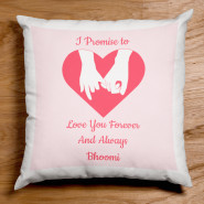 Pormise Day Personalized Cushion & Valentine Greeting Card