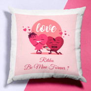 Propose Day Personalized Cushion & Valentine Greeting Card