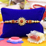 Stunning Rudraksha, Diamonds & Pearl Rakhi