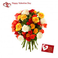 Mix Roses - 20 Mix Roses Bouquet + Card