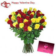 Red & Yellow Roses - 10 Red Roses + 10 Yellow Roses + Card