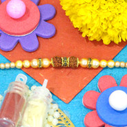 Dual Rudraksha with Exquisite Pearls Rakhi