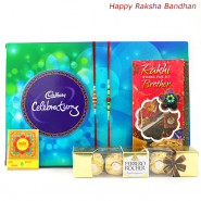 Wonder Choco Box - Celebrations, Ferrero Rocher 4 pcs with 2 Rakhi and Roli-Chawal