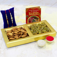 Delightful Treat - Almonds, Raisin with 2 Rakhi and Roli-Chawal