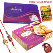 Sweet as You - Soan Papdi 250 gms, Celebrations with 2 Rakhi and Roli-Chawal