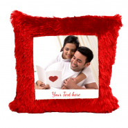 Personalized Red Photo Cushion & Card