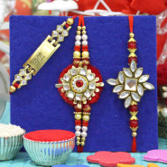 Set of 3 Rakhis - Bracelet with 2 Fancy Rakhis