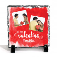 Be My Valentine Personalized Square Stone & Valentine Greeting Card