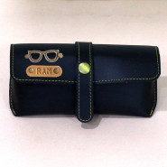 Personalized Black Sunglasses Leather Cover and Card