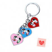 3 Heart Couple Keychain