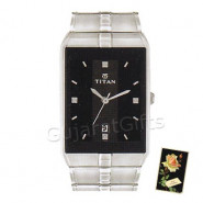Titan Silver Watch Black Dial