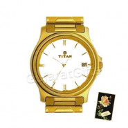Titan Karishma Golden Watch White Dial