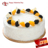 White Cake - 1 Kg White Forest Cake (Five Star Bakery) & Valentine Greeting Card